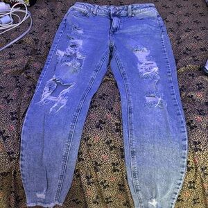 Tinseltown Sky Blue Ripped Boyfriend Jeans